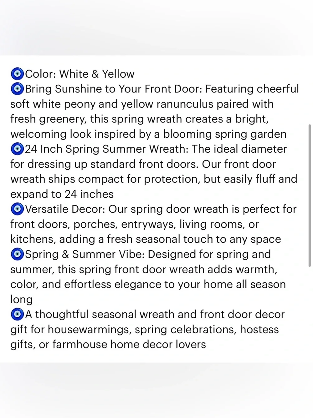 24 Inch Spring Wreath Floral with Peony Ranunculus Hydrangea Flower